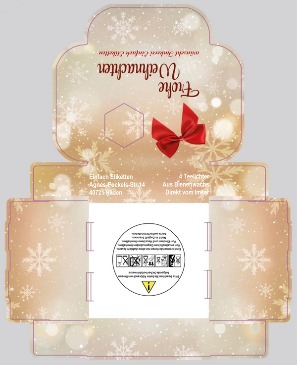 4er- Teelichtverpackung Rote Schleife