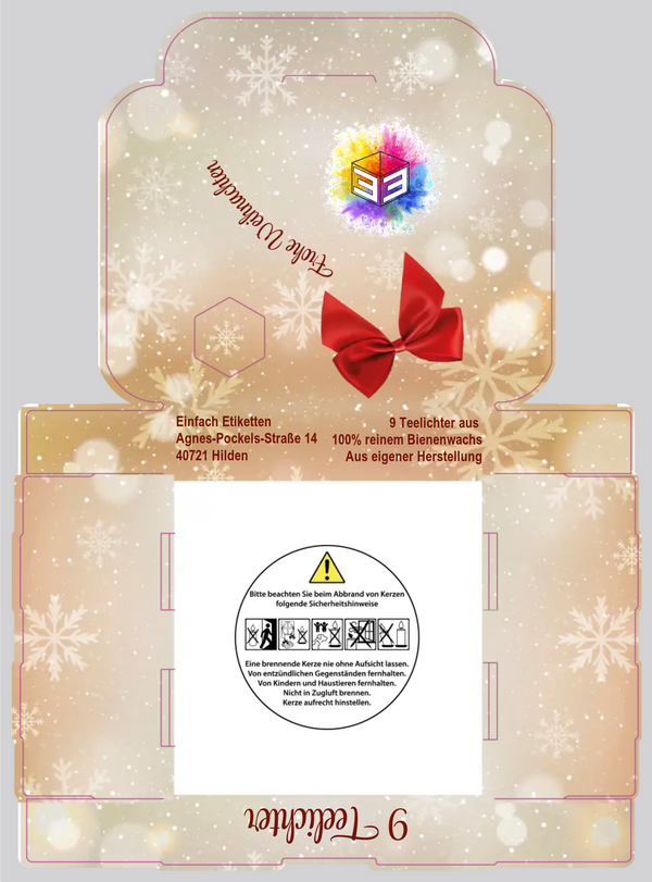 9er- Teelichtverpackung Rote Schleife