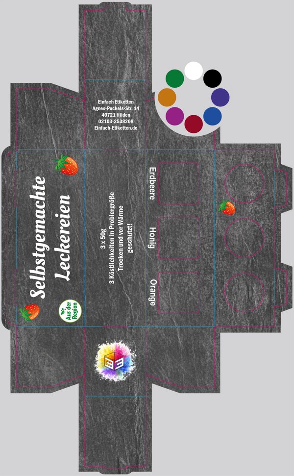 3er Umverpackung 53ml Glas Schiefertafel