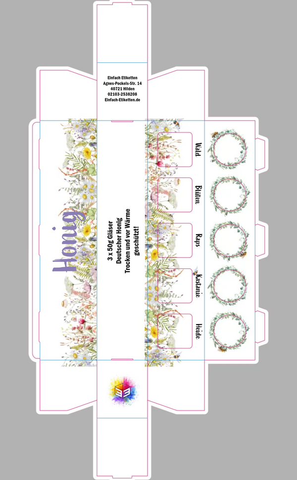 5er Umverpackung 53ml Glas Blumenwiese