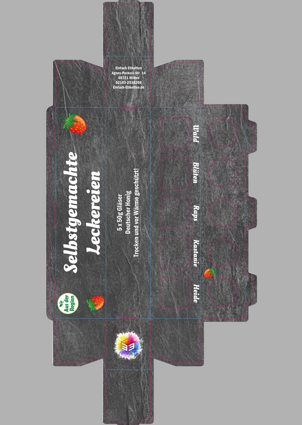 5er Umverpackung 53ml Glas Schiefertafel