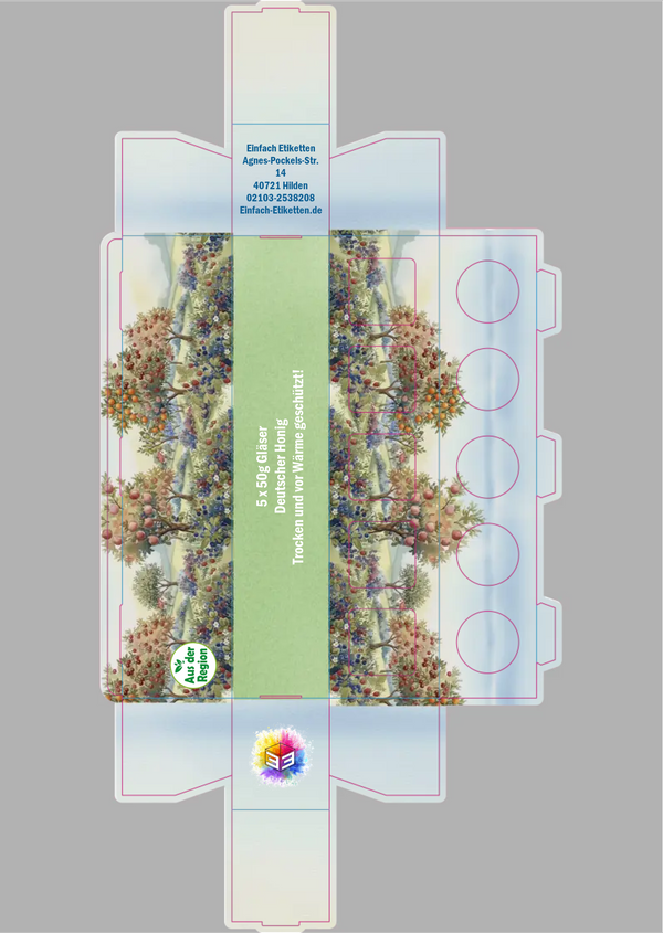 5er Umverpackung 53ml Glas Aquarell Fruchtgarten