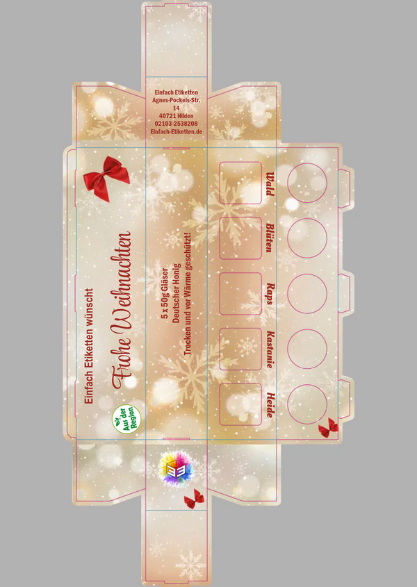 5er Umverpackung 53ml Glas Rote Schleife