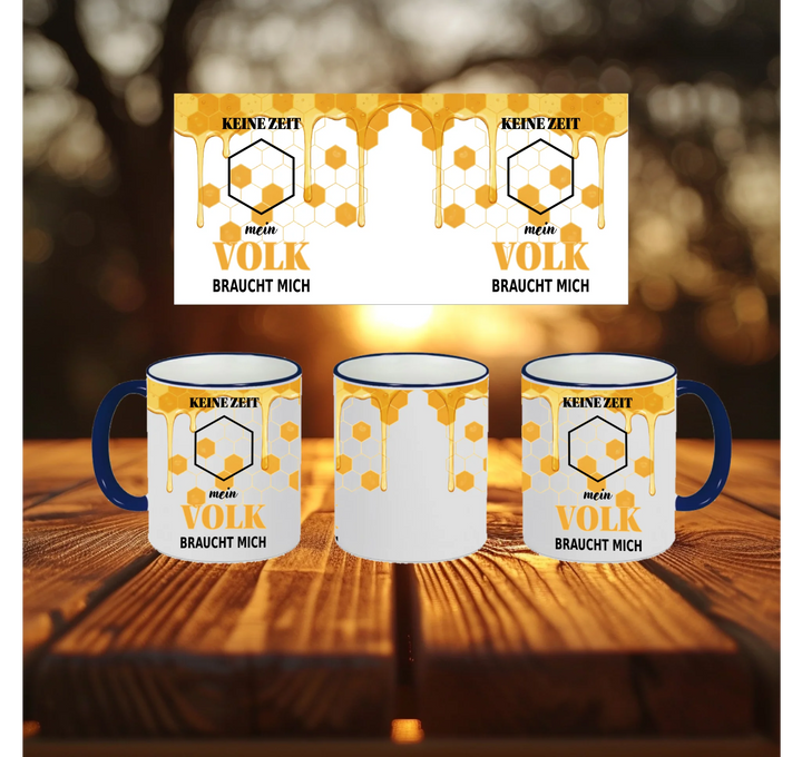 Blanko Mockup 3 Tassen Riemen Blau