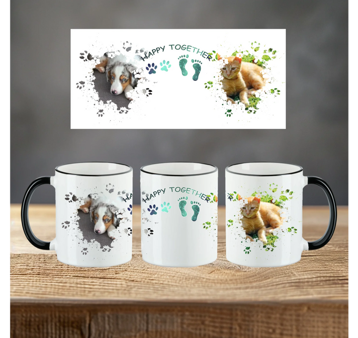 Blanko Mockup 3 Tassen Riemen schwarz 2