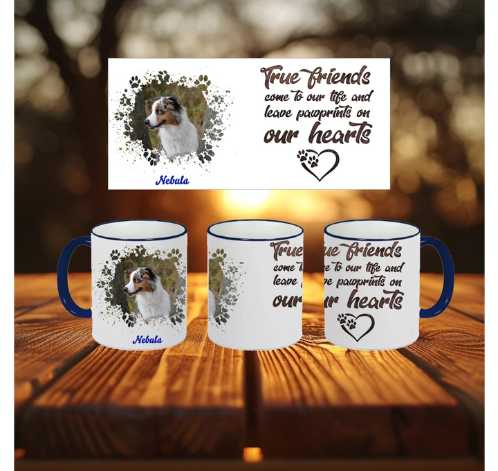 Blanko Mockup 3 Tassen Riemen Blau