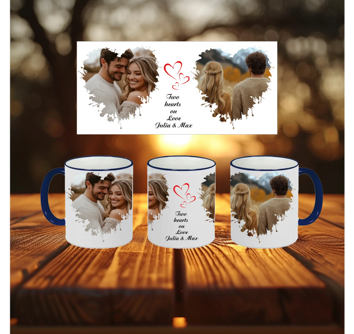 Blanko Mockup 3 Tassen Riemen Blau