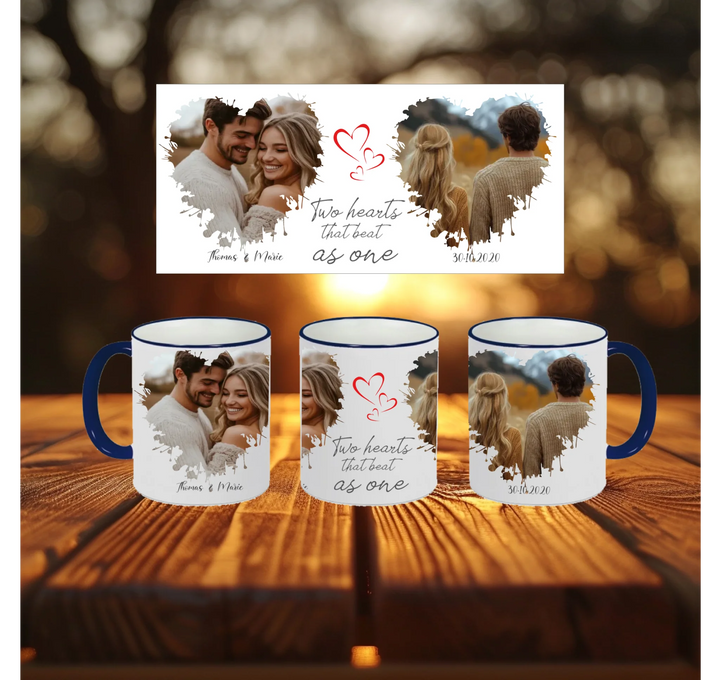 Blanko Mockup 3 Tassen Riemen Blau