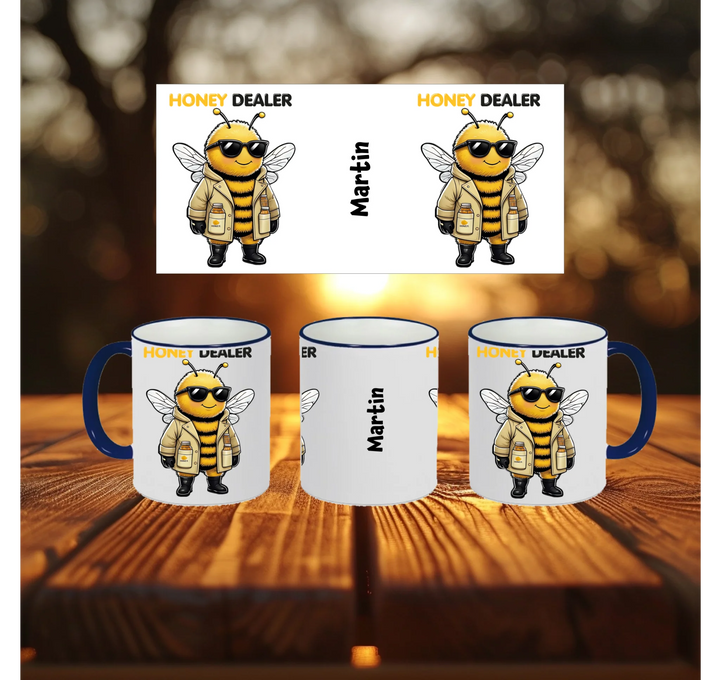 Blanko Mockup 3 Tassen Riemen Blau