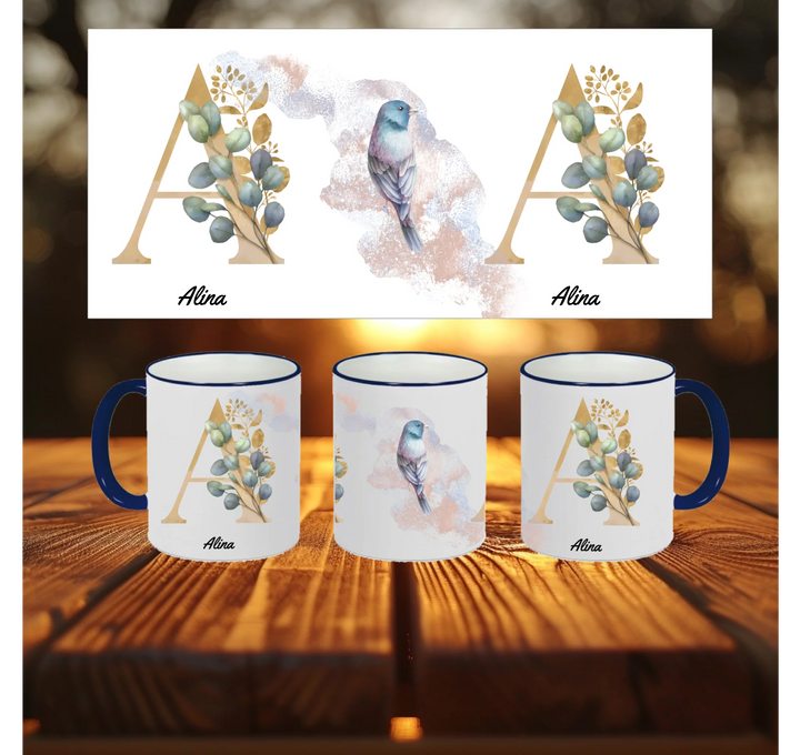 Blanko Mockup 3 Tassen Riemen Blau