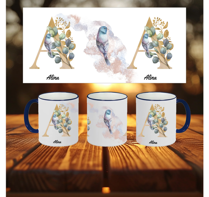 Blanko Mockup 3 Tassen Riemen Blau