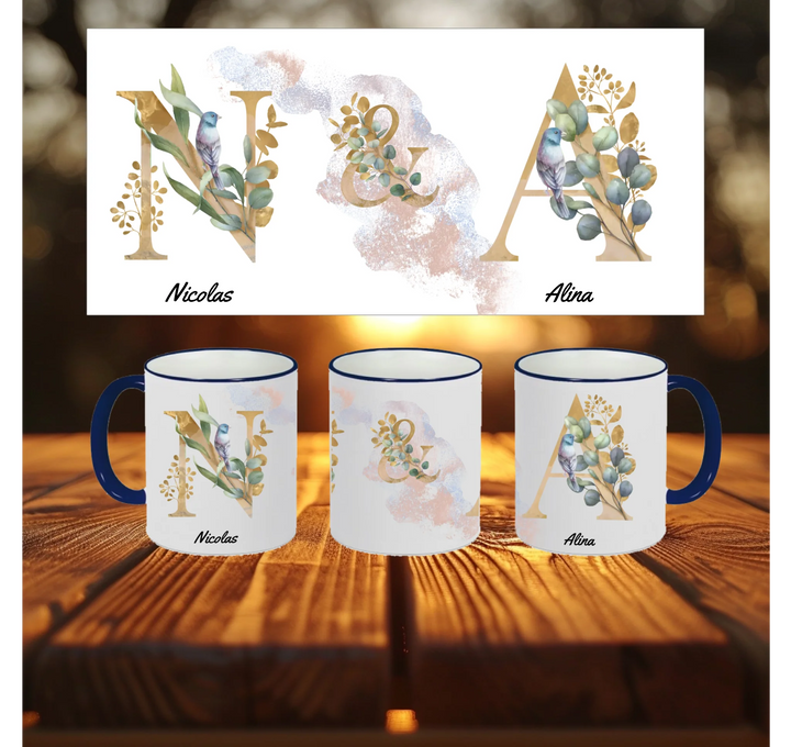 Blanko Mockup 3 Tassen Riemen Blau