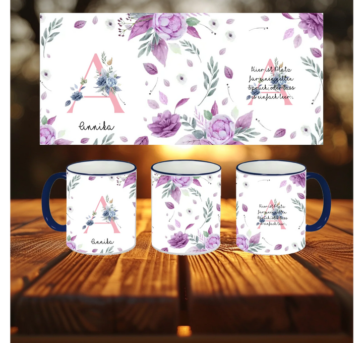 Blanko Mockup 3 Tassen Riemen Blau