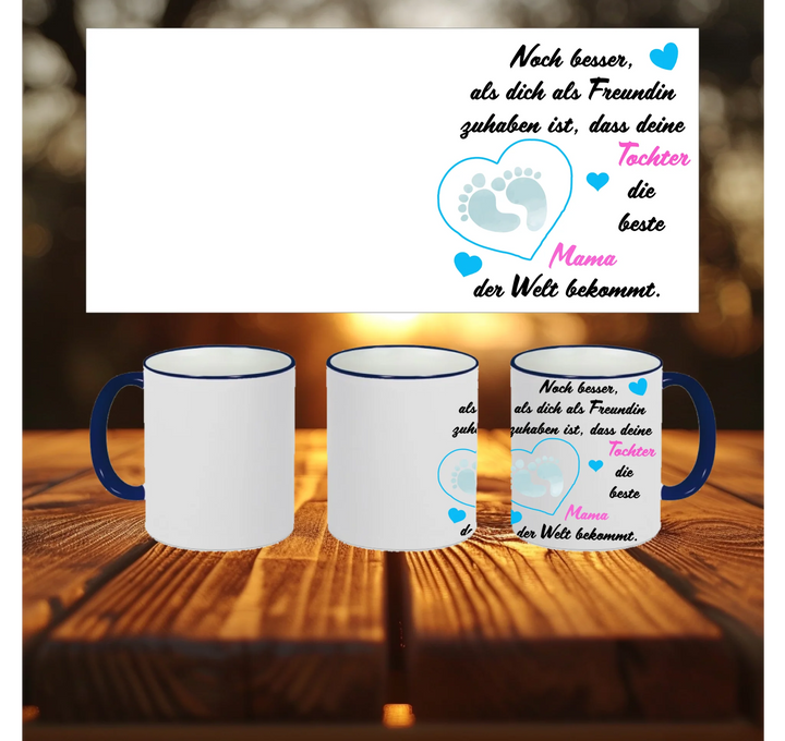 Blanko Mockup 3 Tassen Riemen Blau