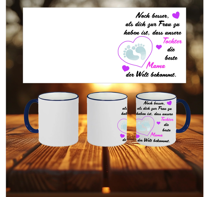 Blanko Mockup 3 Tassen Riemen Blau