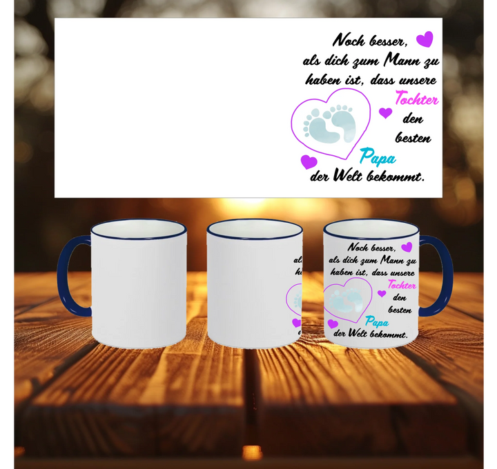 Blanko Mockup 3 Tassen Riemen Blau