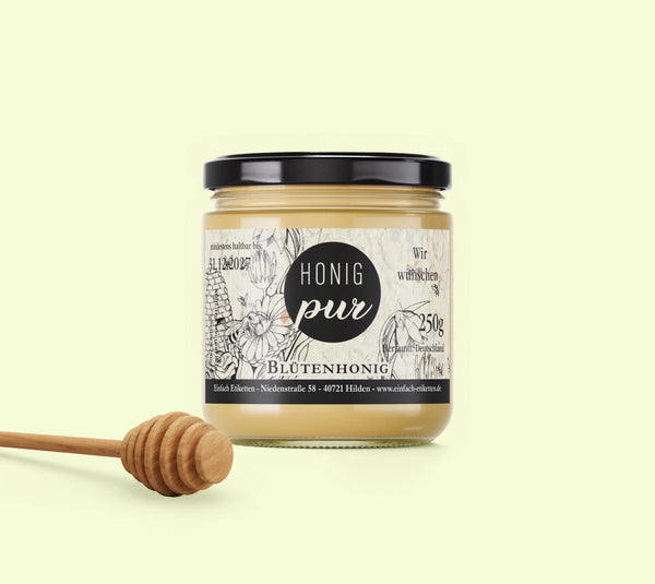 Etikett - Vorlage "Honig - Büttenpapier 150x125