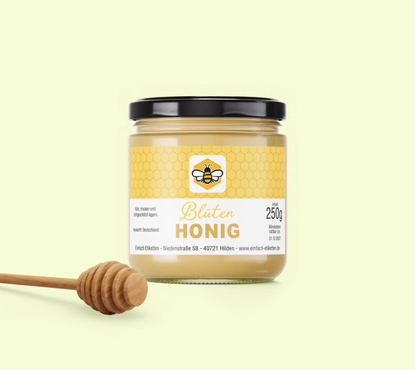 Etikett - Vorlage "Honig - Honig Farbe 150x125
