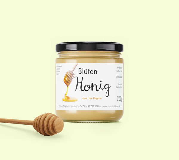 Etikett - Vorlage "Honig - Honiglöffel 150x125