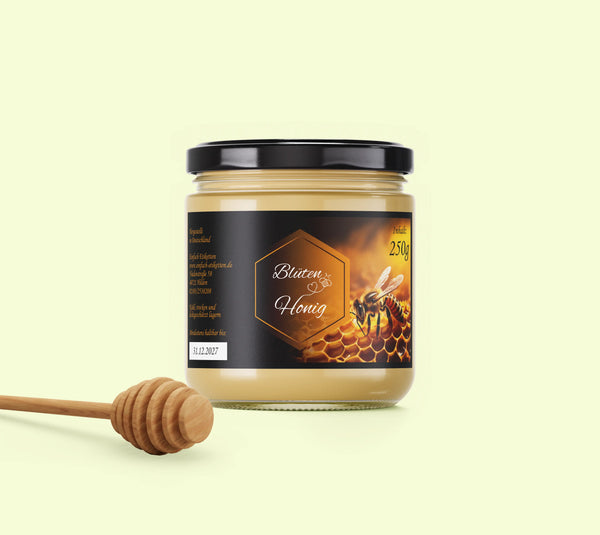 Etikett - dunkle Biene 140x046 Hintergrund wählbar Rechteck