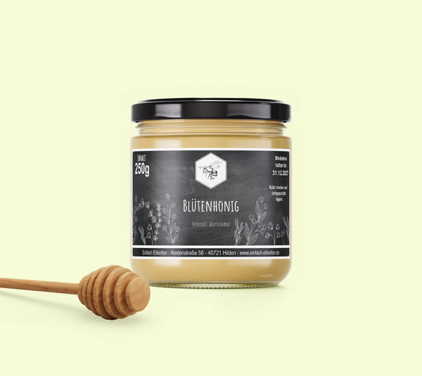Etikett - Vorlage "Honig - Kreidetafel 150x125